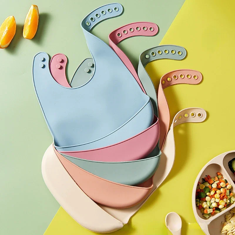 1-3 ชิ้น ผ้ากันเปื้อนเด็ก ปรับ - Waterproof Baby Bibs Silicone บทวิจารณ์และราคา