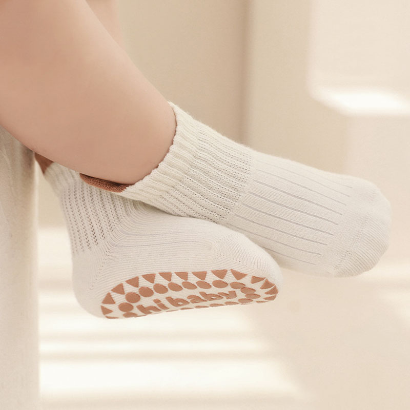 ถุงเท้าผ้าฝ้ายเด็ก 3 คู่เด็กชา - Unisex Baby Socks Non Slip บทวิจารณ์และราคา