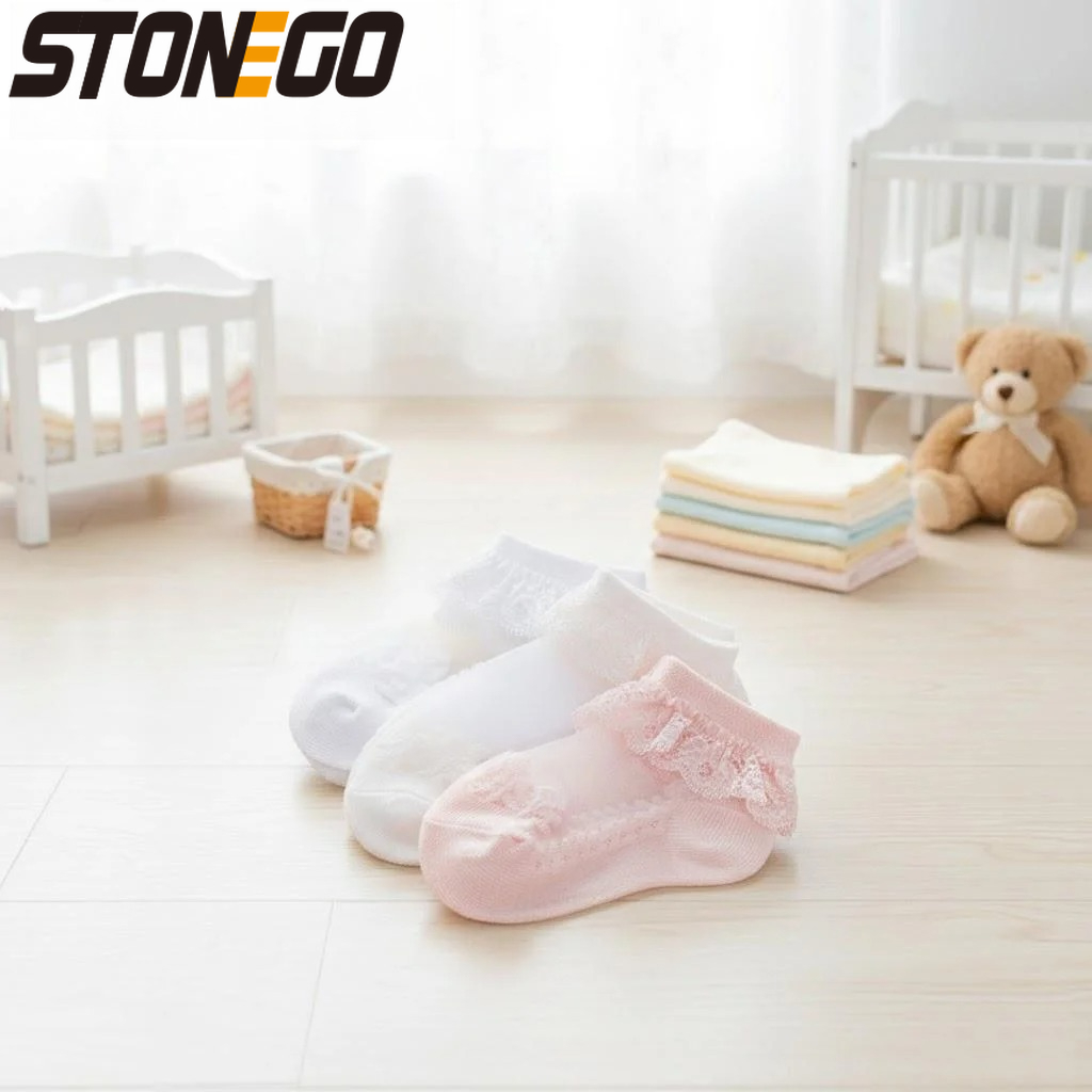 ถุงเท้าเด็กอ่อนลายลูกไม้ดอกไม้ - Unisex Baby Socks Non Slip บทวิจารณ์และราคา